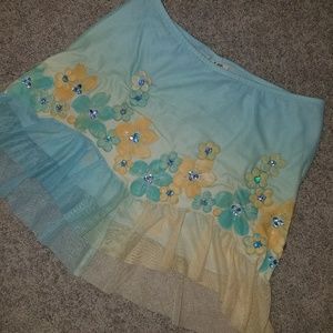 Handpainted mini skirt